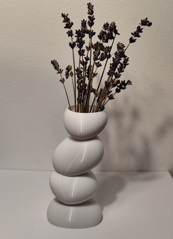 Balancing Pebble Vase – Modern Zen Rock Stack Design