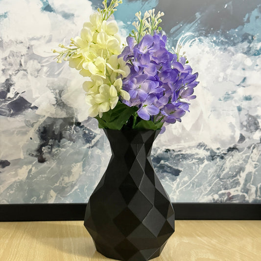 Modern Geometric Vase – 3D Printed PLA (13.5cm x 9.5cm)