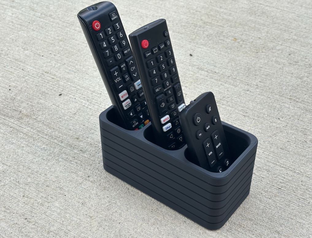 Modern 3-Slot TV Remote Control Organizer